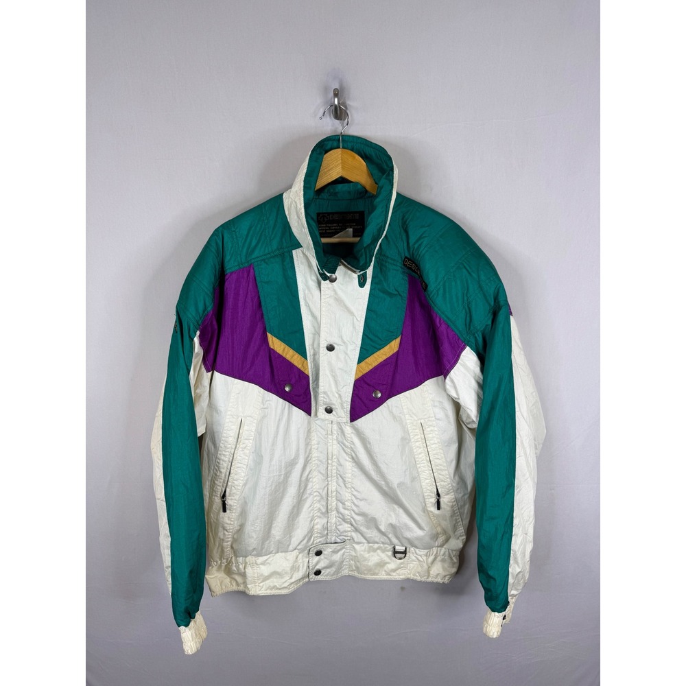 Vintage Descente Ski Jacket Mens XXL Colorblock Teal Purple White D9-8643 Retro